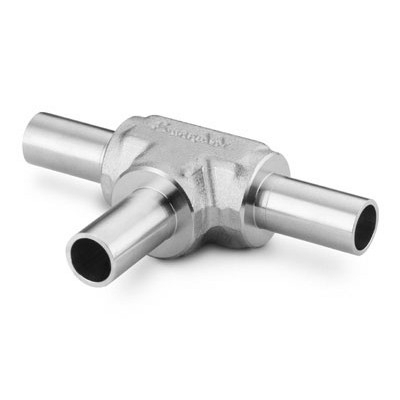 Te União em Aço Inoxidável 316L, Métrico, Extremidades: Conexão para Solda de Topo para Tubing (TBW) de 10 mm OD (DE) (vide MS-01-149)