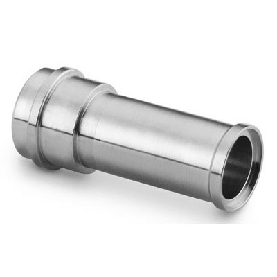 316L SS VCR Fitting, Short Automatic Tube Butt Weld Gland, 1/4 in. VCR x 1/4 x 0.035 in. TBW, 0.75 in. (19.1 mm) Extension
