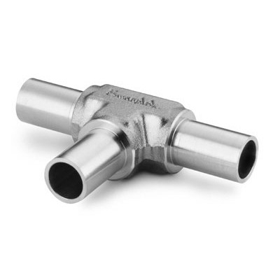 Te União em Aço Inoxidável 316L, Métrico, Extremidades: Conexão para Solda de Topo para Tubing (TBW) de 6 mm OD (DE) (vide MS-01-149)
