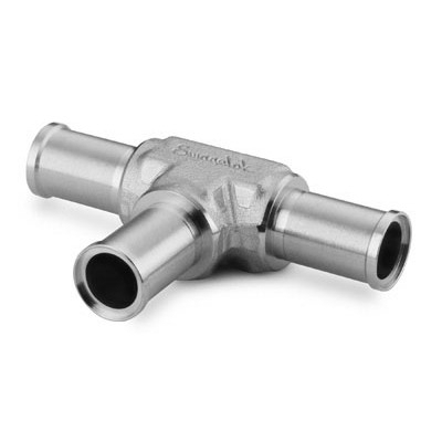 Te União em Aço Inoxidável 316L, Métrico, Extremidades: Conexão para Solda de Topo Automática para Tubing (ATW) de 8 mm OD (DE) (vide MS-01-149)