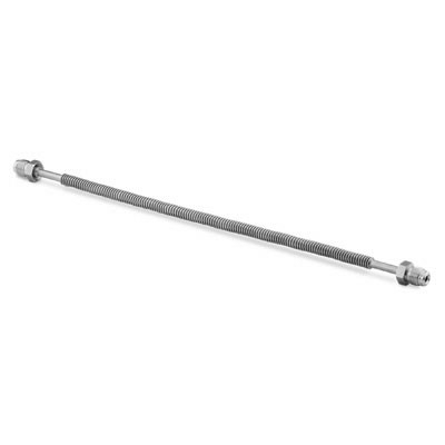 Tubo Corrugado Flexível (Tubing) em Aço Inoxidável 321 com 1/4" OD (DE), Comprimento Nominal da Parte Flexível de 24", Extremidades: Conexão VCR Macho de 1/4" (vide MS-01-31)