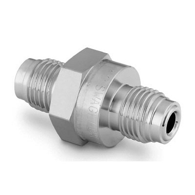 Válvula de Retenção em Aço Inoxidável 316L Série CW para Alta Pureza, Inteiramente Soldada, Extremidades: Conexão VCR Macho Integral de 1/4?, O-Ring em Fluorelastômero Aflas, Limpeza SC-11 (vide MS-02-89)