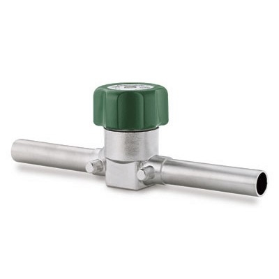 Válvula Diafragma em Aço Inoxidável 316L Série LD, para Serviço de Gás, Corpo Fundido, Extremidades: Tubo de 3/4?, espessura de parede de 0,065?, com extensão de 3?, para Solda de Topo para Tubing (TBW), Sem Porta para Purga, Limpeza SC-11 (vide MS-0