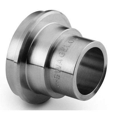 316L VAR High-Flow VCR Fitting, Short TBW Gland, 1/4 in. HVCR x 3/8 x 0.035 in. TBW, 0.25 in. (6.4 mm) Extension