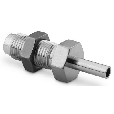 316L VAR VCR Face Seal Fitting, Tube Butt Weld Bulkhead Connector Body, 1/4 in. VCR x 1/4 in. TBW, SC-01 Cleaned