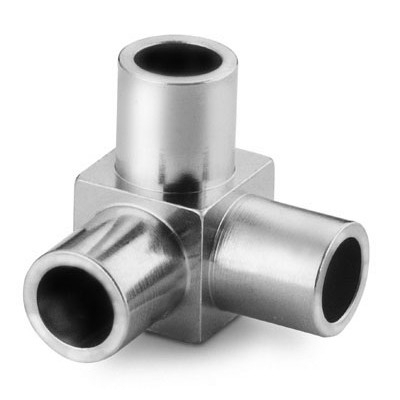 Tribow (Te + Cotovelo)  em Aço Inoxidável 316L VAR da Série Micro-Fit®, Extremidades: Solda de Topo para Tubing (TBW) de 1/4? OD (DE) (vide MS-01-149)