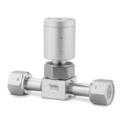 316L VAR UHP High-Flow Diaphragm-Sealed Valve, 1/2 in. Female Swagelok VCR Fitting, NO Actuator