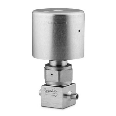 316L VAR High-Pressure Bellows-Sealed Valve, 1/4 in. TBW, Polyimide Stem Tip, NC Actuator