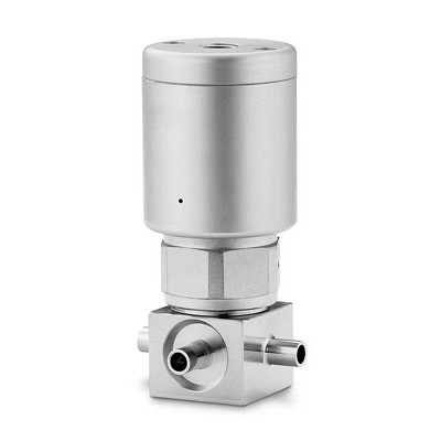 316L VIM/VAR UHP 3-Port High-Pressure Diaphragm-Sealed Valve, A Flow Path, 1/4 in. TBW, SC-01, NC Actuator