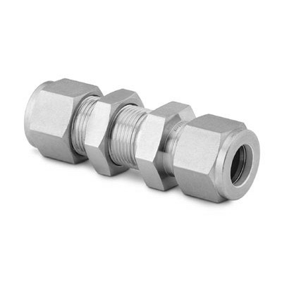 Aluminum Swagelok Tube Fitting, Bulkhead Union, 1/4 in. Tube OD