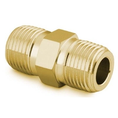 Brass Pipe Fitting, Hex Nipple, 3/4 in. Male NPT x 3/4 in. Male ISO Tapered Thread