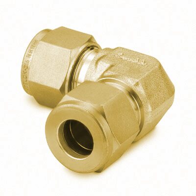 Cotovelo União em Latão, Extremidades: Conexão Swagelok (Dupla Anilha) para Tubo de 12 mm OD (DE) (vide MS-01-140)