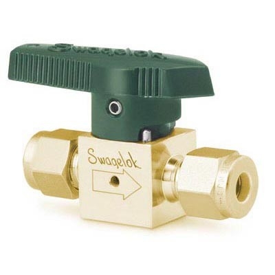 Válvula Macho para Instrumentação em Latão Série P6T, Cv = 4,8, Extremidades: Conexão Swagelok (Dupla Anilha) para Tubo de 12 mm OD (DE) (vide MS-01-59)