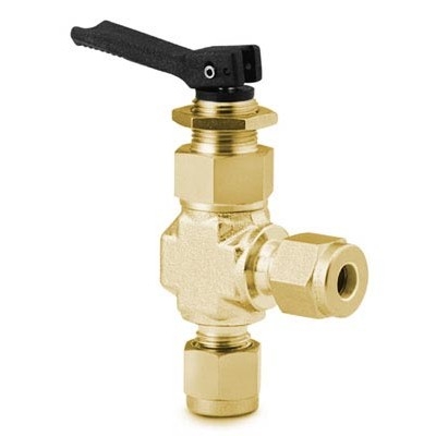 Válvula Tipo Toggle em Latão Série 1G, em Ângulo, Extremidades: Conexão Swagelok (Dupla Anilha) para Tubo de 1/4? OD (DE) (vide MS-01-54)