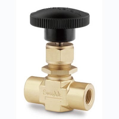 Brass Integral Bonnet Needle Valve, 0.37 Cv, 1/8 in. FNPT, PCTFE Stem Tip