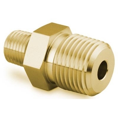 Niple Sextavado de Redução em Latão para Rosca NPT Macho de 1/8" X Rosca NPT Macho de 1/16" (vide MS-01-147)