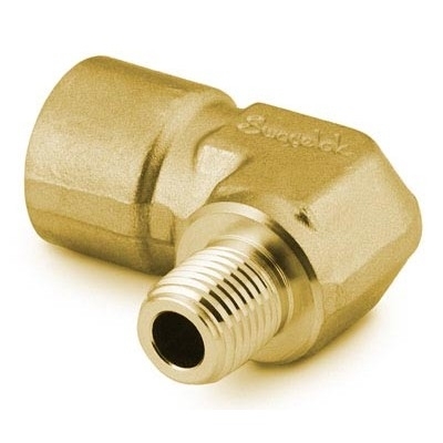 Brass Pipe Fitting, Reducing Street Elbow, 1/8 n. Female NPT x 1/16 in. Male NPT