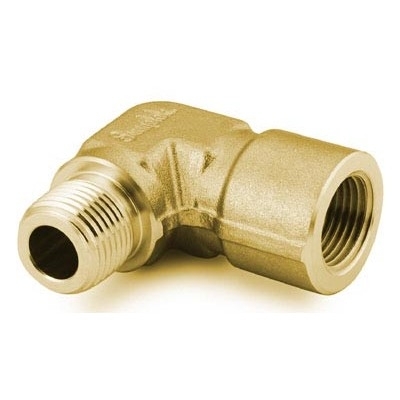 Cotovelo Macho e Femea em Latão, Extremidades: Rosca NPT Femea de 1/8" X Rosca NPT Macho de 1/8" (vide MS-01-140)