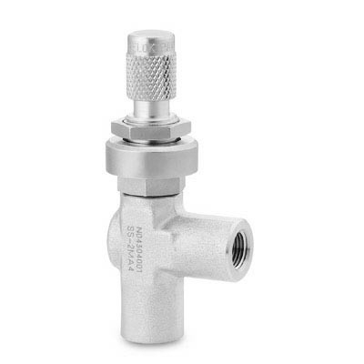 Válvula Micrométrica em Latão Série M para Médio Fluxo, em Ângulo, Extremidades: Rosca NPT Femea de 1/8? (vide MS-01-142)