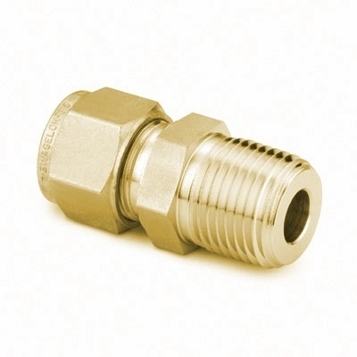 Brass Swagelok Tube Fitting, Male Connector, 3 mm Tube OD x 1/4 in. Male NPT