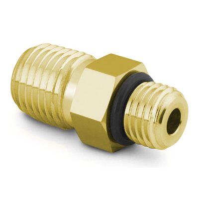 Brass Pipe Fitting, Adapter, 3/4-16 Male SAE/MS Straight Thread x 1/2 in. Male NPT