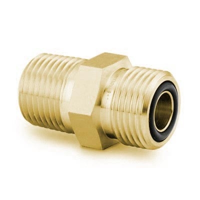 Corpo de Conexão VCO com Vedação Facial através de O-Ring, em Latão, Extremidades: VCO de 1/4" X Rosca NPT Macho de 1/4", (vide MS-01-28)