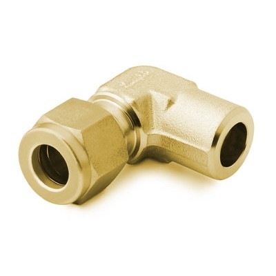 Brass Swagelok Tube Fitting, Tube Socket Weld Elbow, 1/4 in. Tube OD x 1/4 in. Tube Socket Weld
