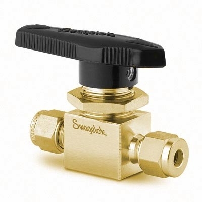 Brass 1-Piece 40 Series Ball Valve, 1.5 Cv, 8 mm Swagelok Tube Fittings