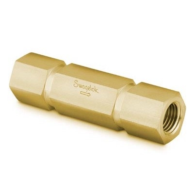 Válvula de Retenção Tipo Poppet em Latão Série CPA, Corpo Monobloco, Pressão de Abertura Ajustável de 3 a 50 psig (0,21 a 3,5 bar), Extremidades: Rosca NPT Femea de 1/4? (vide MS-01-176)