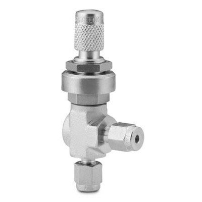 Válvula Micrométrica em Latão Série M para Médio Fluxo, em Ângulo, Extremidades: Conexão Swagelok (Dupla Anilha) para Tubo de 1/4? OD (DE) (vide MS-01-142)