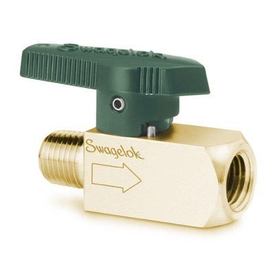 Válvula Macho para Instrumentação em Latão Série P4T, Operação com 1/4 de Volta, Cv = 1,0, Extremidades: Rosca NPT Macho de 1/4? X Rosca NPT Femea de 1/4? (vide MS-01-59)