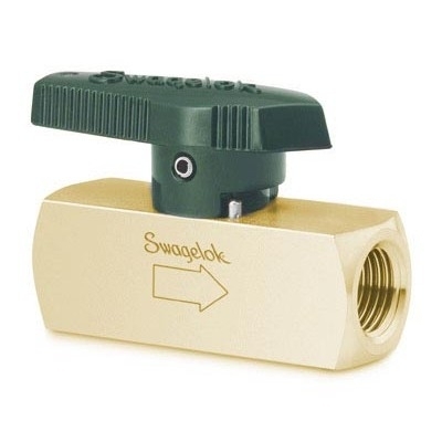Brass Quarter-Turn Instrument Plug Valve, 1/4 in. FNPT, 0.9 Cv, Downstream Vent