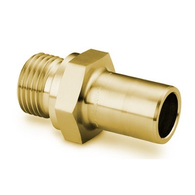 Adaptador Macho para Tubo em Latão Conforme ASTM B16 e ASTM B453. Extremidades: Adaptador para Tubo de 6mm OD (DE) X Rosca BSP Macho Paralela (RS) de 1/4". Limpeza e Embalagem SC-10 da Swagelok (vide MS-01-140).