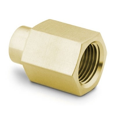 Brass Tube Socket Weld Female Connector, 3/8 in. OD x 1/4 in. Female NPT