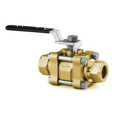 Válvula de Esfera em Latão Série 60, Assento em PTFE Reforçado, Extremidades: Conexão Swagelok (dupla anilha) para Tubo de 5/8? OD (DE) (vide MS-01-146)