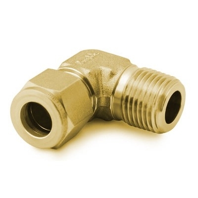 Brass Swagelok Tube Fitting, Male Elbow, 6 mm Tube OD x 3/8 in. Male NPT