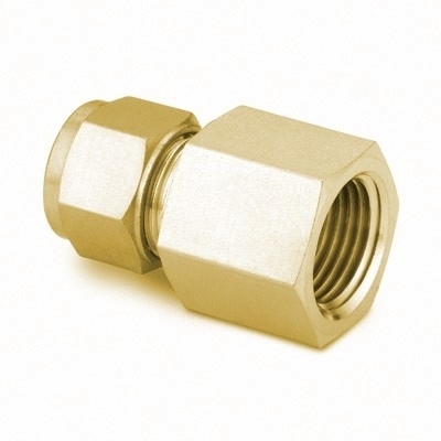 Brass Swagelok Tube Fitting, Female Connector, 6 mm Tube OD x 3/8 in. Female ISO Tapered Thread