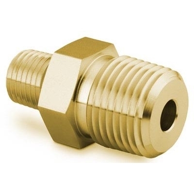 Niple Sextavado de Redução em Latão para Rosca NPT Macho de 1/2" X Rosca NPT Macho de 3/8" (vide MS-01-147)