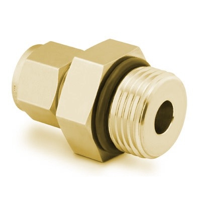Brass Swagelok Tube Fitting, Male Connector, 1/2 in. Tube OD x 3/4-16 Male SAE/MS Straight Thread