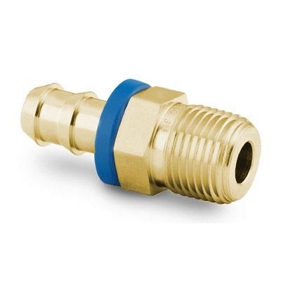 Conexão em Latão para Mangueira Push-On para Uso Geral, Série PB, Extremidades: Conexão Push-On (Tipo Espiga para Mangueira) de 3/8? X Rosca NPT Macho de 1/4? (vide MS-01-167)