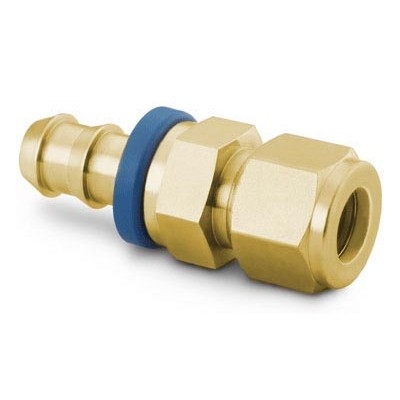 Multi-Purpose Push-On Hose End Connection, 1/2 in. Brass Swagelok Tube Fitting, 1/2 in. Hose Size