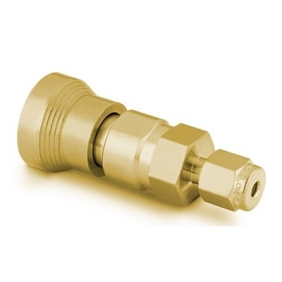 Corpo em Latão do Engate Rápido para Instrumentação Série QC, Extremidade: Conexão Swagelok (Dupla Anilha) para Tubo de 6 mm OD (DE), Cv = 0,2 (vide MS-01-138)