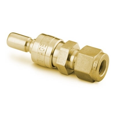Espiga em Latão sem Retenção do Engate Rápido para Instrumentação Série QC, Extremidade: Conexão Swagelok (Dupla Anilha) para Tubo de 1/8? OD (DE), Cv = 0,08 (vide MS-01-138)