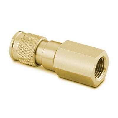 Corpo em Latão do Engate Rápido Miniatura Série QM, Extremidade: Rosca NPT Femea de 1/8", Cv = 0,05 (vide MS-01-138)