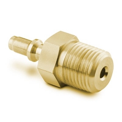 Espiga em Latão sem Retenção do Engate Rápido Miniatura Série QM, Extremidade: Rosca NPT Macho de 1/8?, Cv = 0,06 (vide MS-01-138)