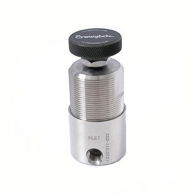 SS Compact PR Regulator, 0 to 250 psig (17.2 bar), A Configuration, 1/8 in. FNPT, 0.02 Cv, Thumbwheel