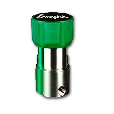Regulador Redutor de Pressão Compacto Tipo Pistão Série KCP, Faixa de Regulagem: 0 a 1500 psig, Pressão Máxima de Entrada: 3600 Psig, Portas: 1/8" Rosca NPT Cônica Femea, Assento em PCTFE, Vedação em Fluorcarbono FKM, Cv 0.06, Pistão em Aço Inoxidáve