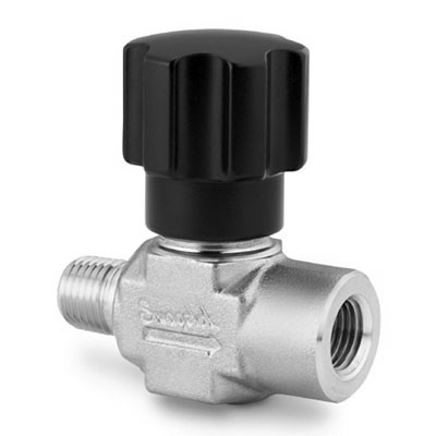 Alloy 400 Integral Bonnet Nonrotating Stem Valve, 0.53 Cv, 1/4 in. MNPT x 1/4 in. FNPT