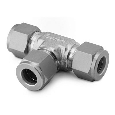 Alloy 400 Swagelok Tube Fitting, Union Tee, 6 mm Tube OD