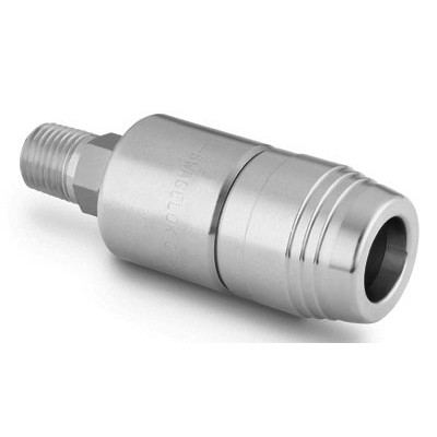 Alloy 400 PTFE-Sealed Quick-Connect Body, 0.2 Cv, 1/4 in. Male NPT (QTM2 Series)